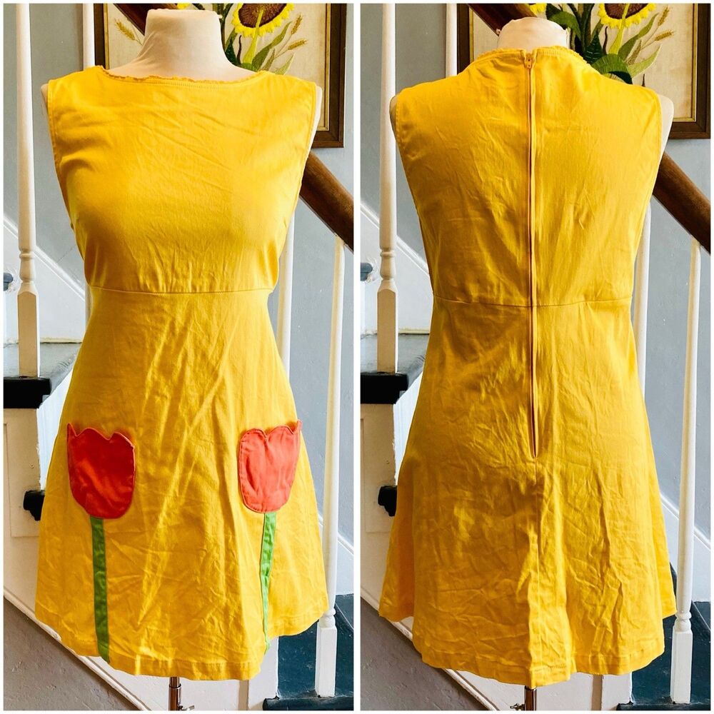 2020s-does-1960s Smak Parlour Mod Mini Dress With Tulip Pockets Psychedelic